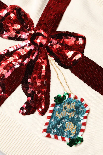 سترة دولتشي آند غابانا بيضاء مزينة بالترتر وياقة دائرية