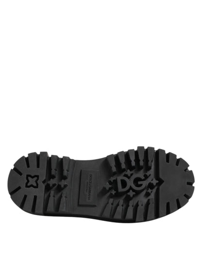 حذاء ديربي من دولتشي آند غابانا مصنوع من الجلد الأسود اللامع