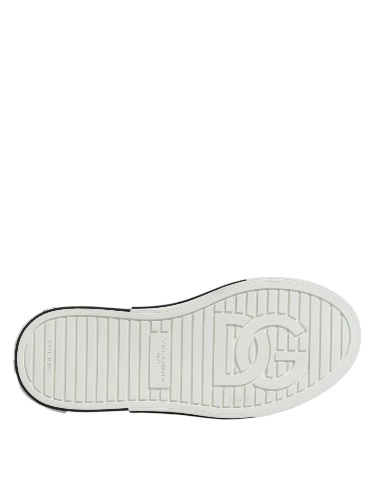 حذاء سنيكرز رجالي من الجلد الأبيض المنقط من دولتشي آند غابانا سهل الارتداء