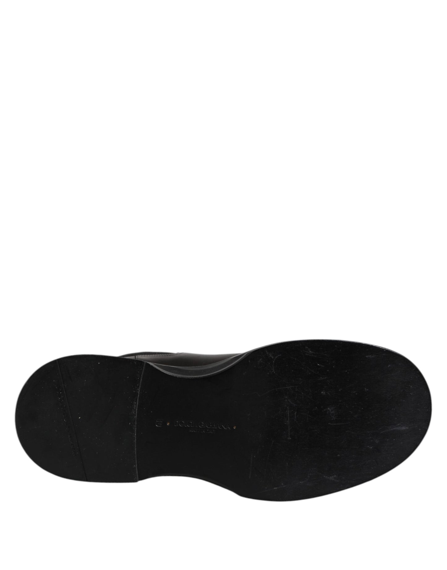 حذاء بوت أسود من الجلد بطول منتصف الساق من دولتشي آند غابانا