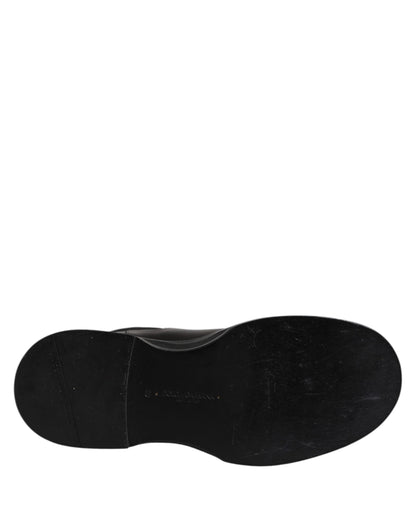 حذاء بوت أسود من الجلد بطول منتصف الساق من دولتشي آند غابانا