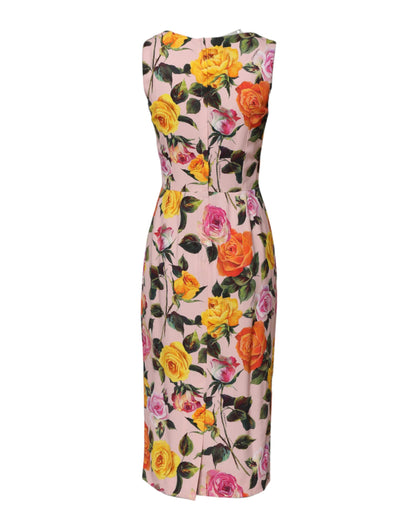 Dolce & Gabbana Multicolor Floral Knee Length Sheath Dress