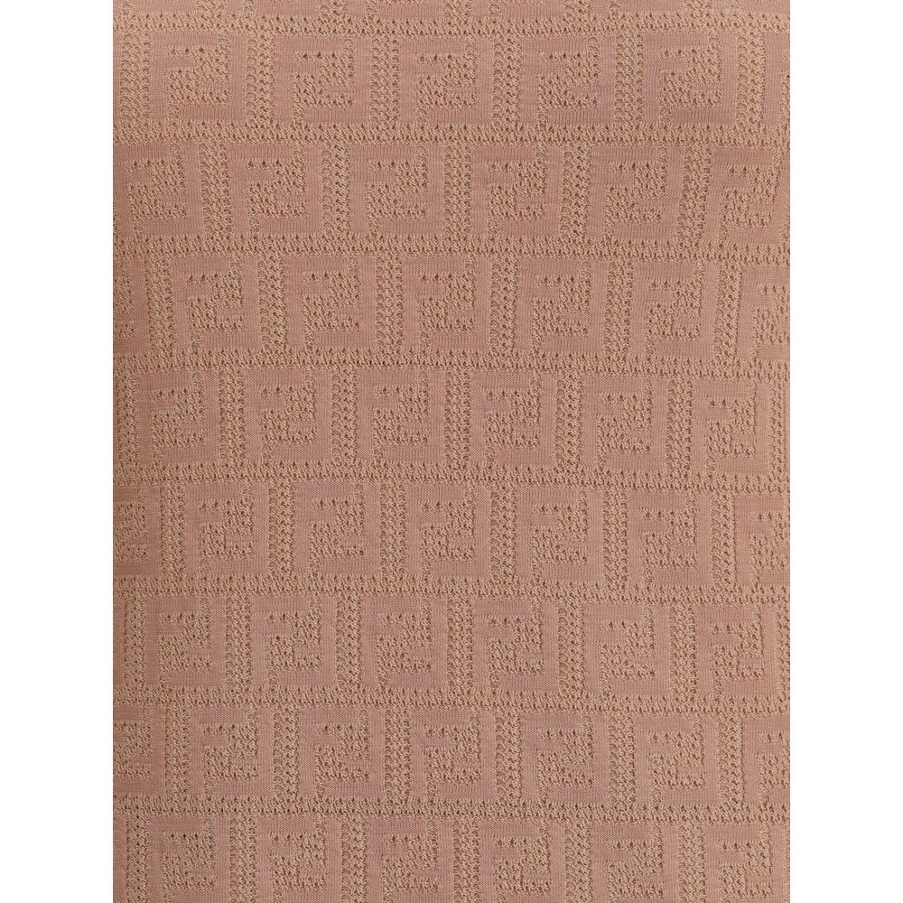 فستان فندي متعدد الألوان من القطن الكاجوال