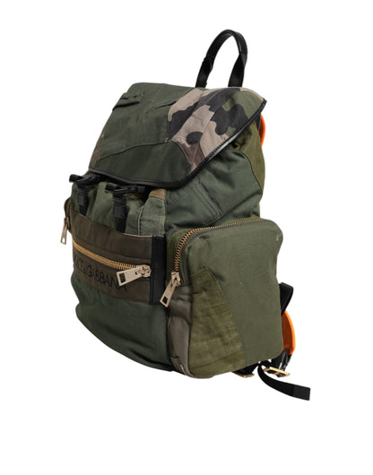 Dolce & Gabbana Military Green Patchwork Rucksack Backpack Bag