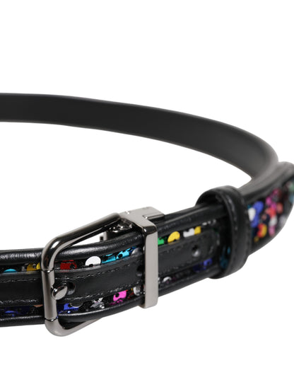 حزام دولتشي آند غابانا الأسود المزين بالترتر المعدني