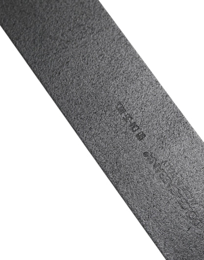 حزام دولتشي آند غابانا الكلاسيكي المصنوع من الجلد الأسود بمشبك معدني