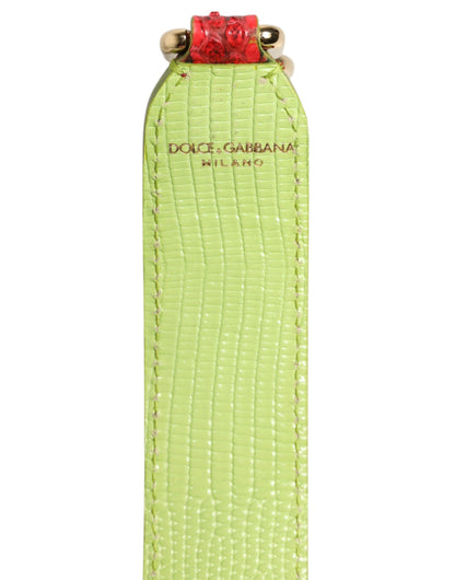 حزام كتف لحقيبة يد دولتشي آند غابانا الحمراء المصنوعة من الجلد الغريب