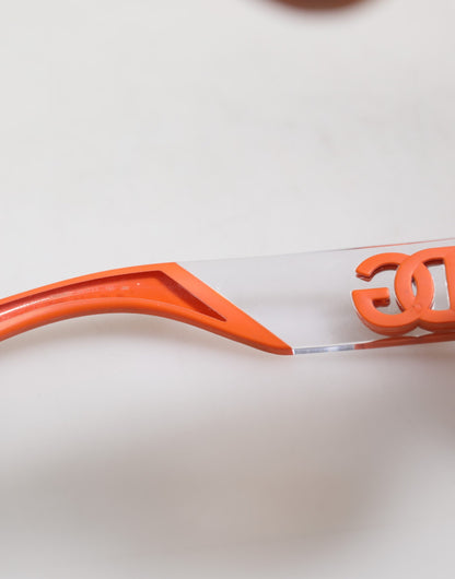 Dolce & Gabbana Orange Reborn To Live Oval Frame Logo Eyewear Sunglasses