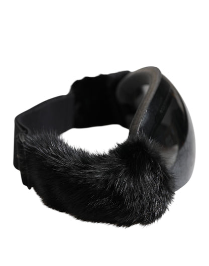 Dolce & Gabbana Black Bi0759 Lace Mirrored Ski Goggles Mask Sunglasses