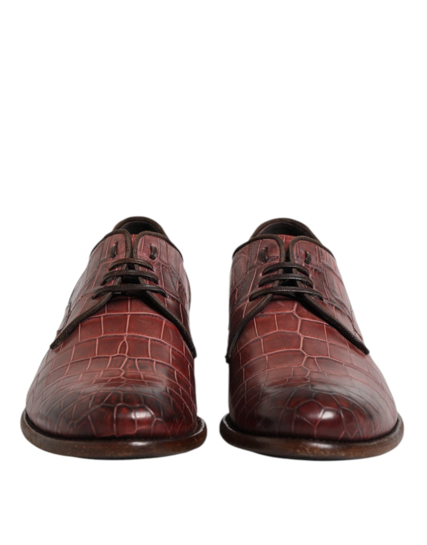 Dolce & Gabbana Burgundy Leather Lace Up Derby Dress Shoes