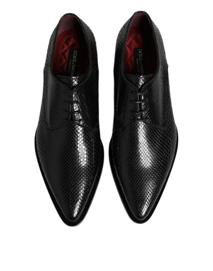 Dolce & Gabbana Black Leather Lace Up Dress Men Derby Shoes