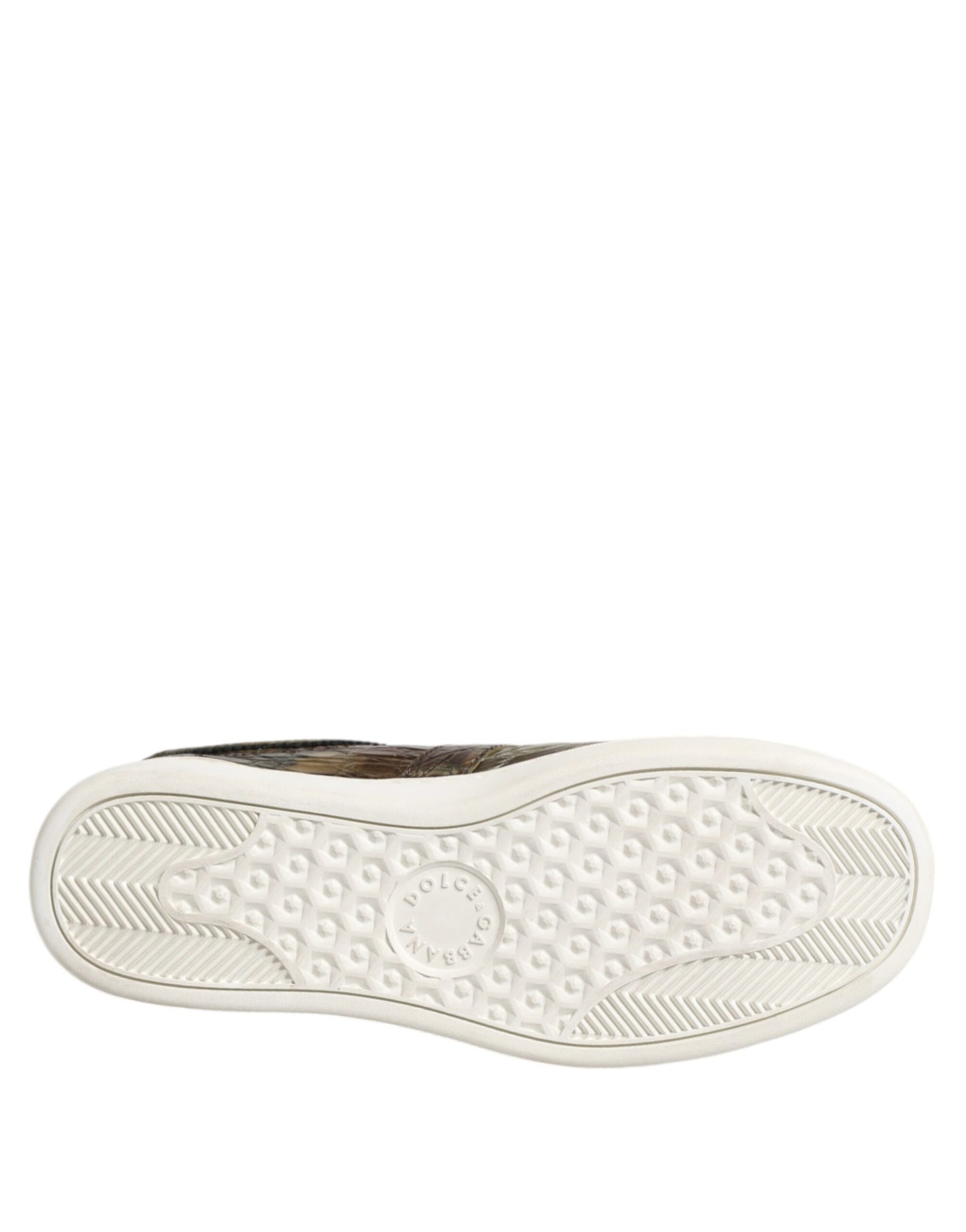 حذاء سنيكرز دولتشي آند غابانا بني من الجلد الفاخر منخفض الارتفاع