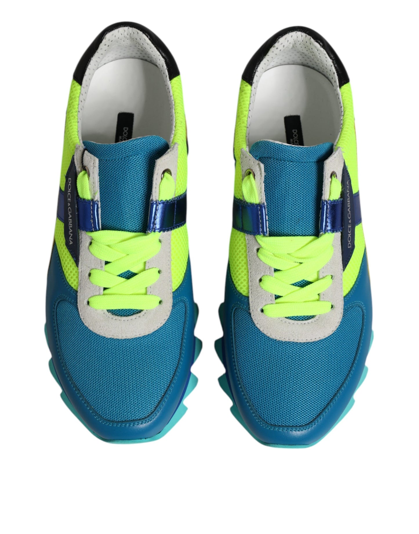 حذاء رياضي رجالي منخفض الرقبة من الجلد متعدد الألوان من دولتشي آند غابانا