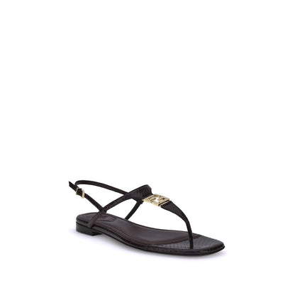 Fendi Multicolor Calf Leather Bos Taurus Flat Sandals