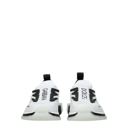 Dolce & Gabbana White Fabric Athletic Sneakers