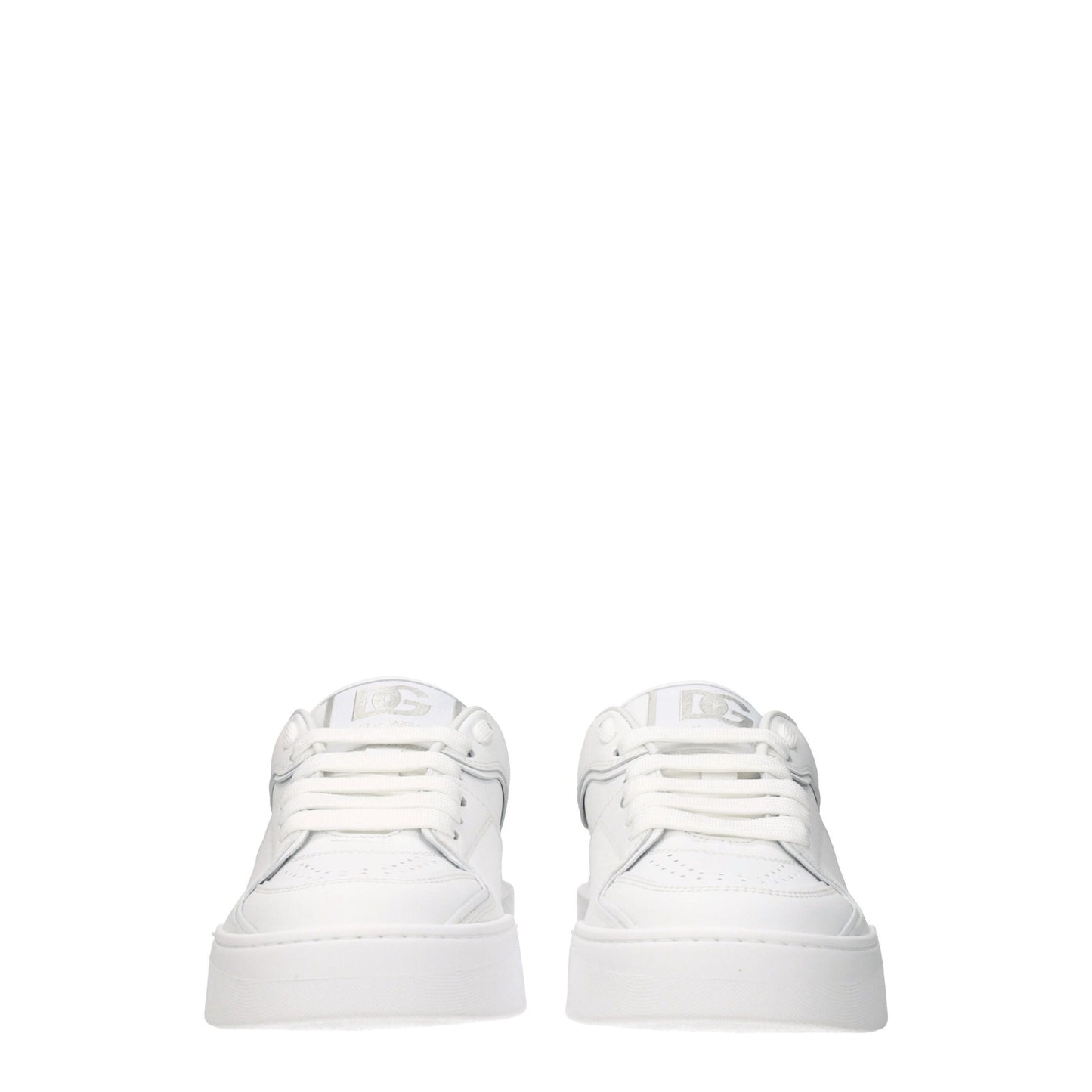 Dolce & Gabbana White Leather Low Top Sneakers