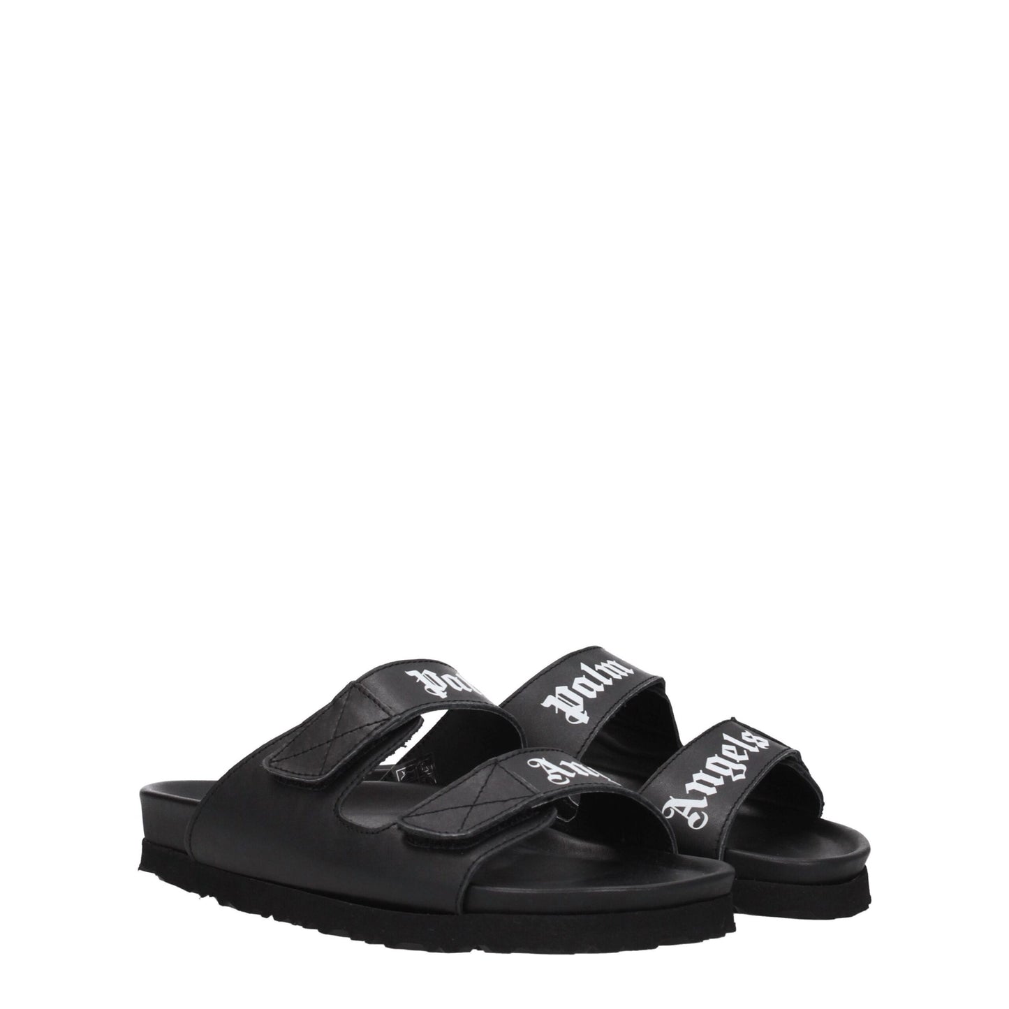 Palm Angels Black Leather Sandals