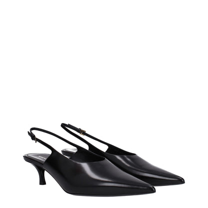 Givenchy Black Leather Mid Heel Pumps