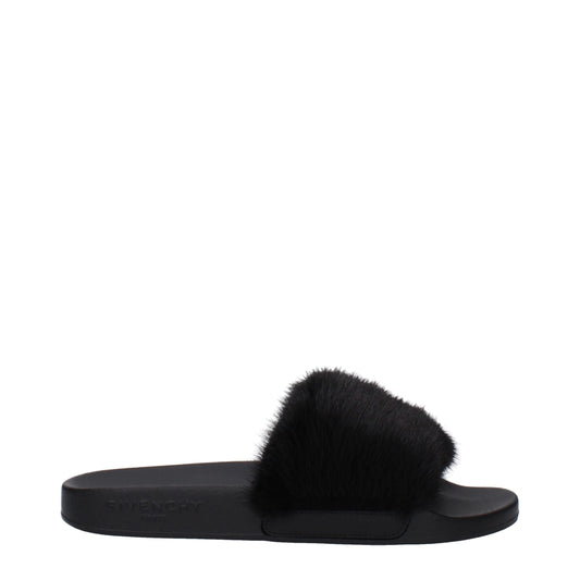 Givenchy Black Cotton Slippers