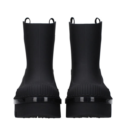 Chloé Black Cotton Ankle Boots