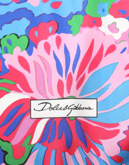 بلوزة تونيك مطبوعة بالورود متعددة الألوان من دولتشي آند غابانا