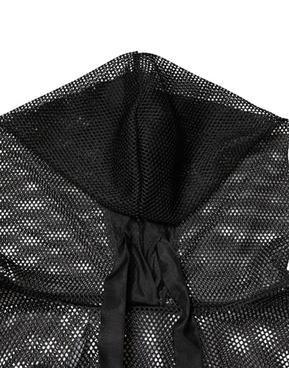 سترة دولتشي آند غابانا سوداء شفافة بغطاء رأس