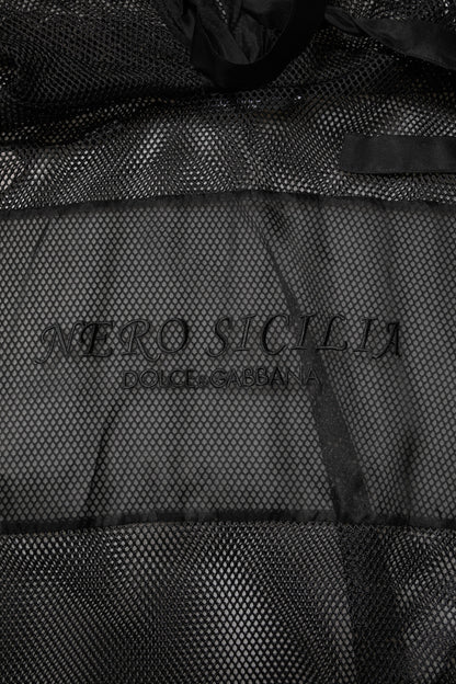 سترة دولتشي آند غابانا سوداء شفافة بغطاء رأس