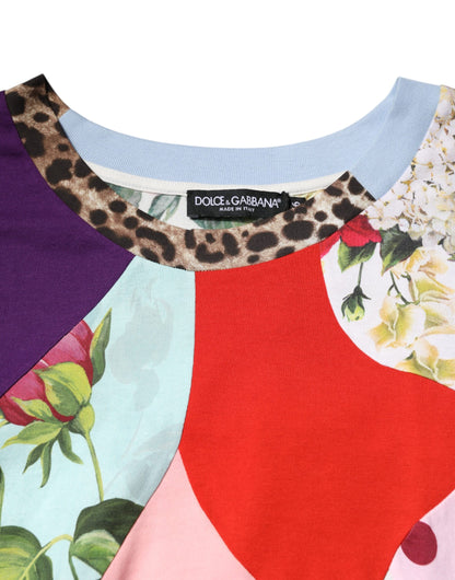 Dolce & Gabbana Multicolor Patchwork Cotton Silk Blouse Top