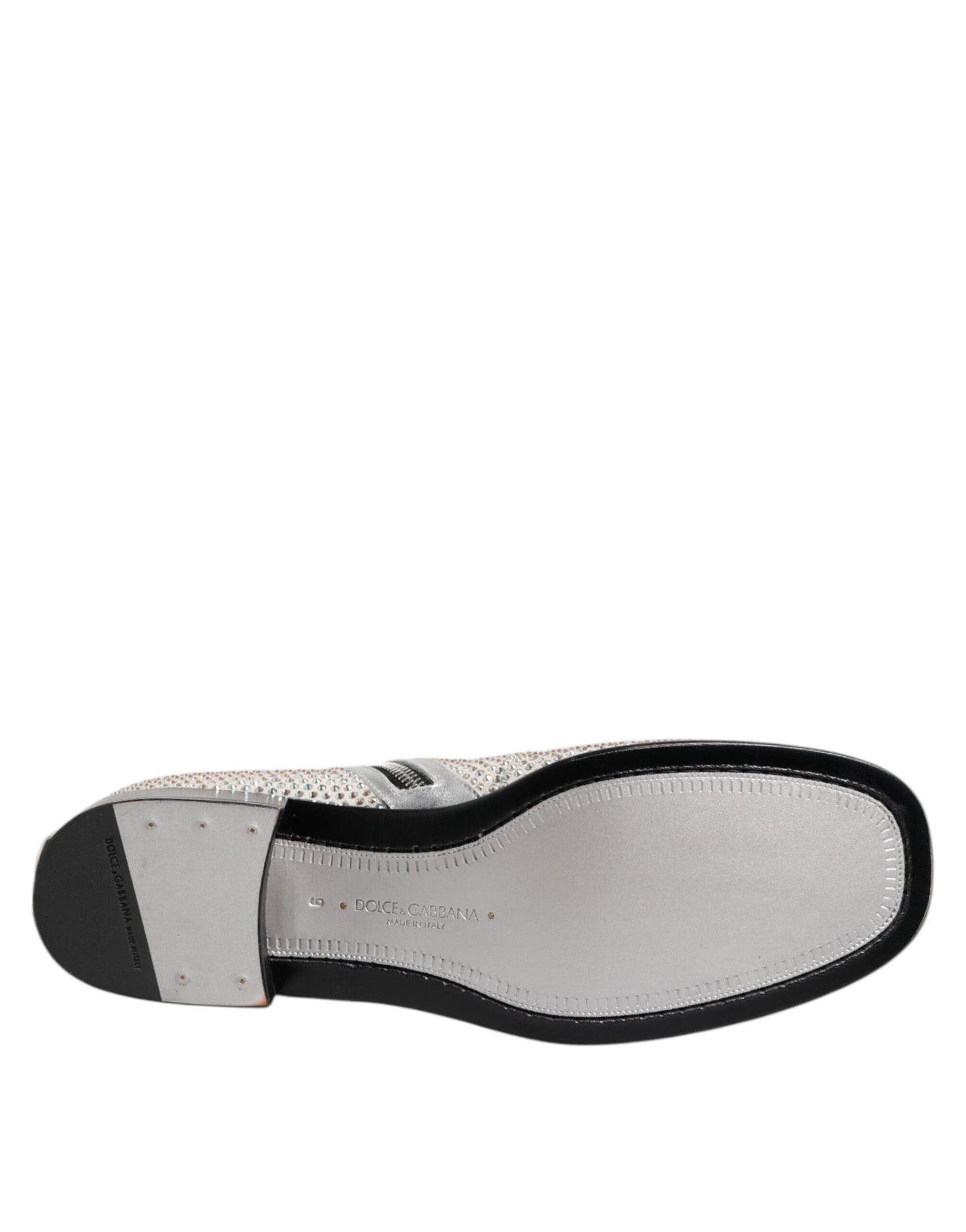 حذاء دولتشي آند غابانا أبيض ستراس بشعار DG بكعب عالٍ حتى الكاحل