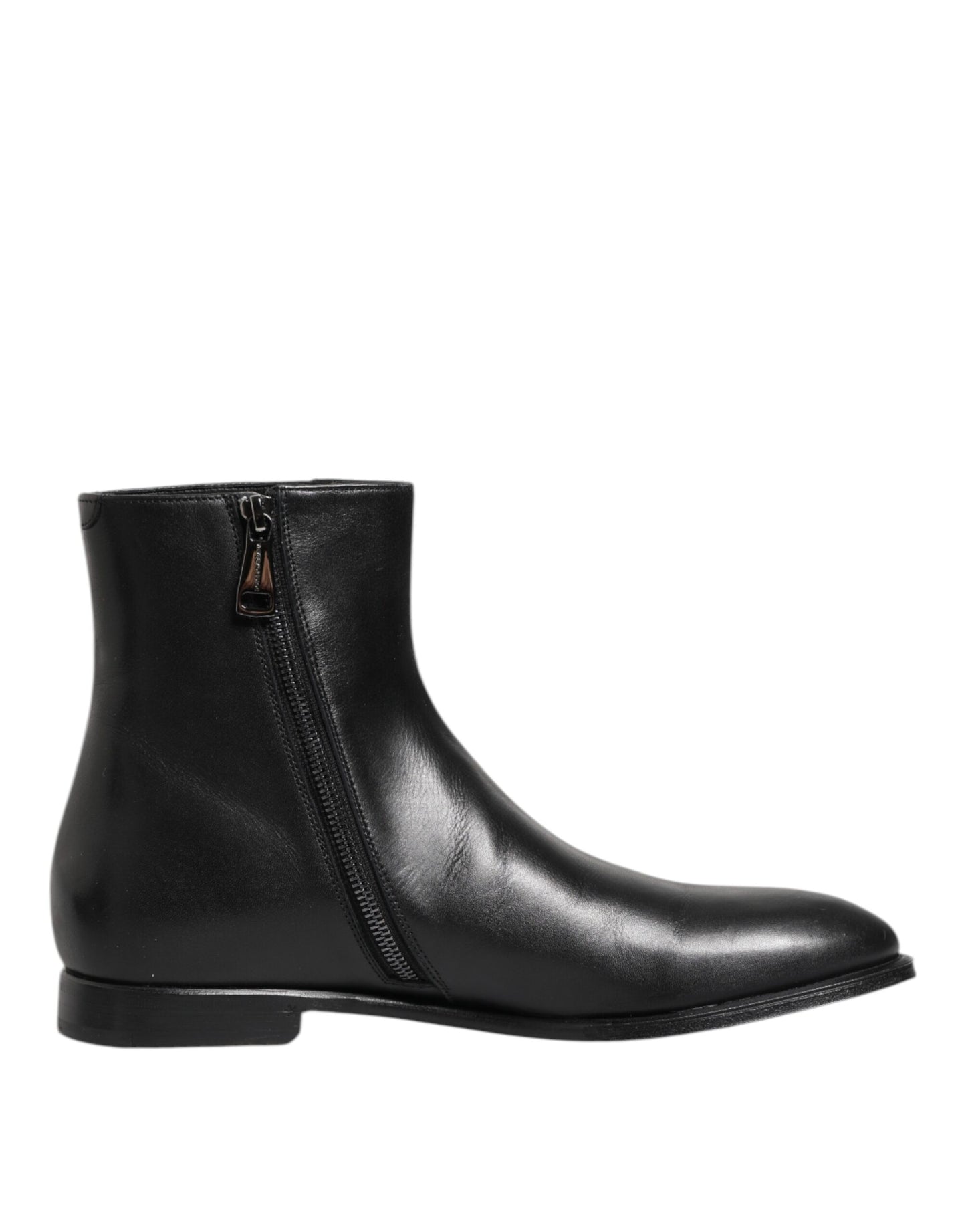 Dolce & Gabbana Black Leather Mid Calf Men Boots Shoes