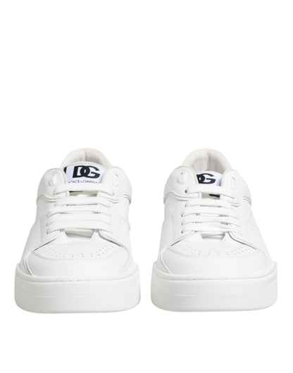 Dolce & Gabbana White Miami Leather Low Top Sneakers Shoes