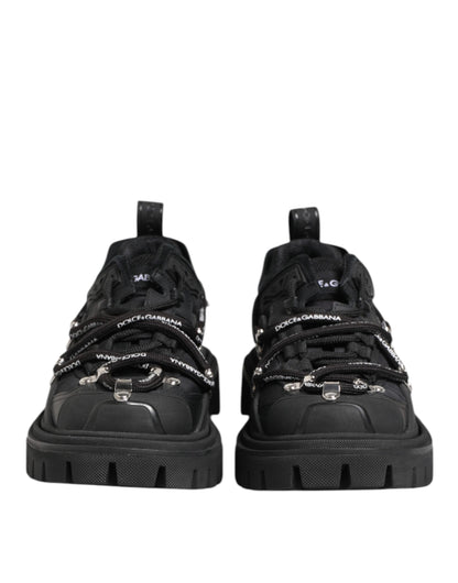 Dolce & Gabbana Black Low Top Lace Up Trekking Sneakers Shoes