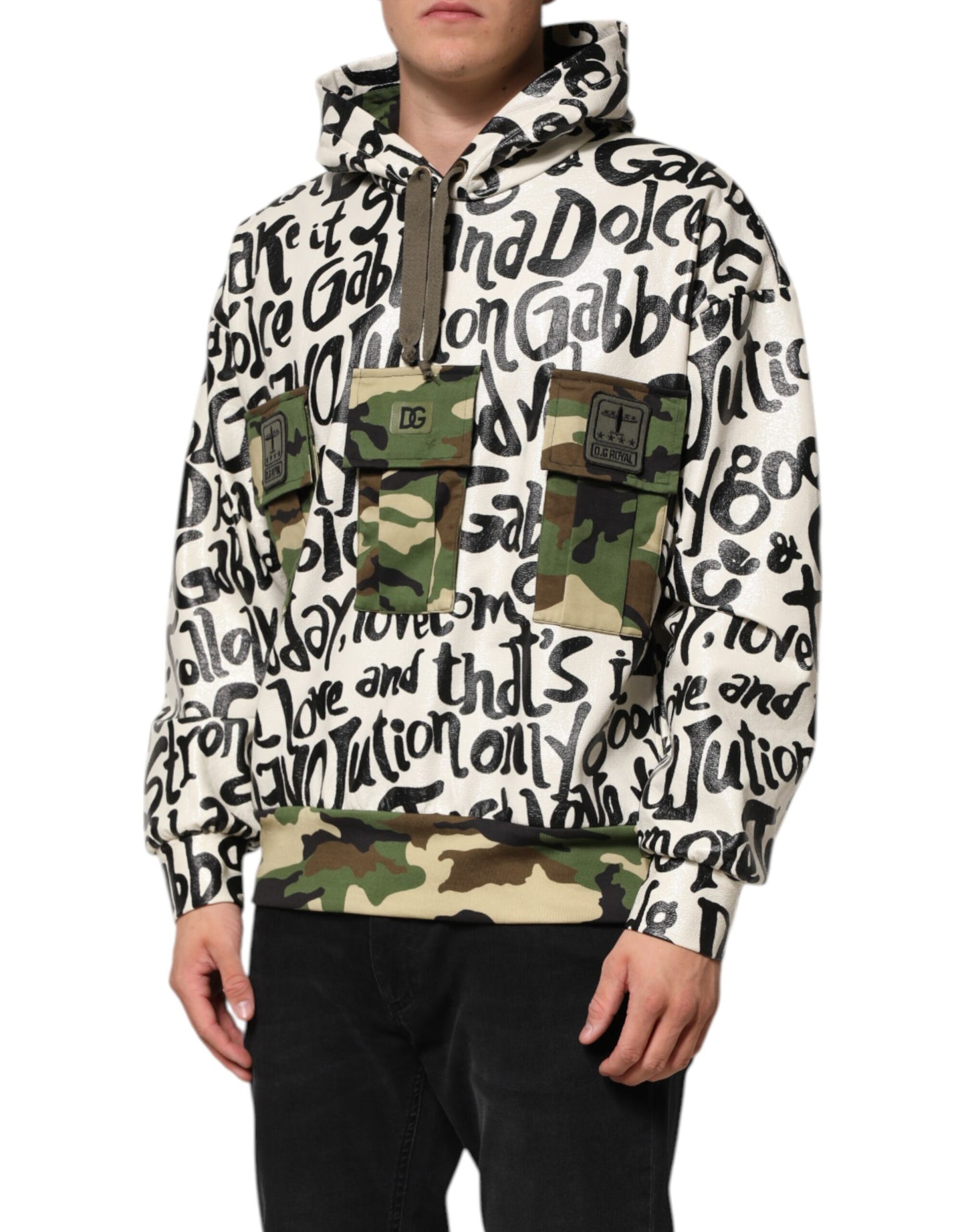 Dolce & Gabbana Multicolor Hooded DGMania Sweatshirt Sweater