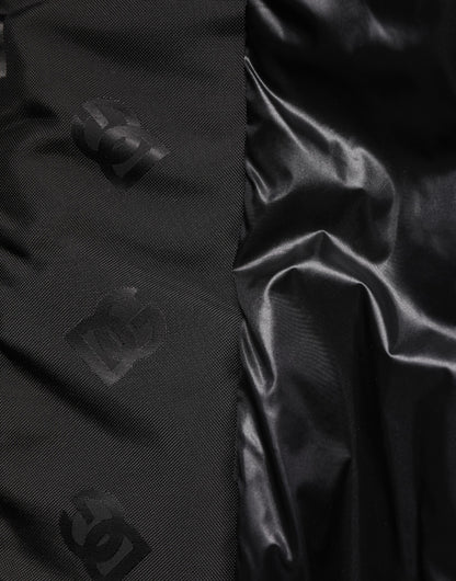 جاكيت دولتشي آند غابانا الأسود كارغو ويندبراكر لوجو مانيا