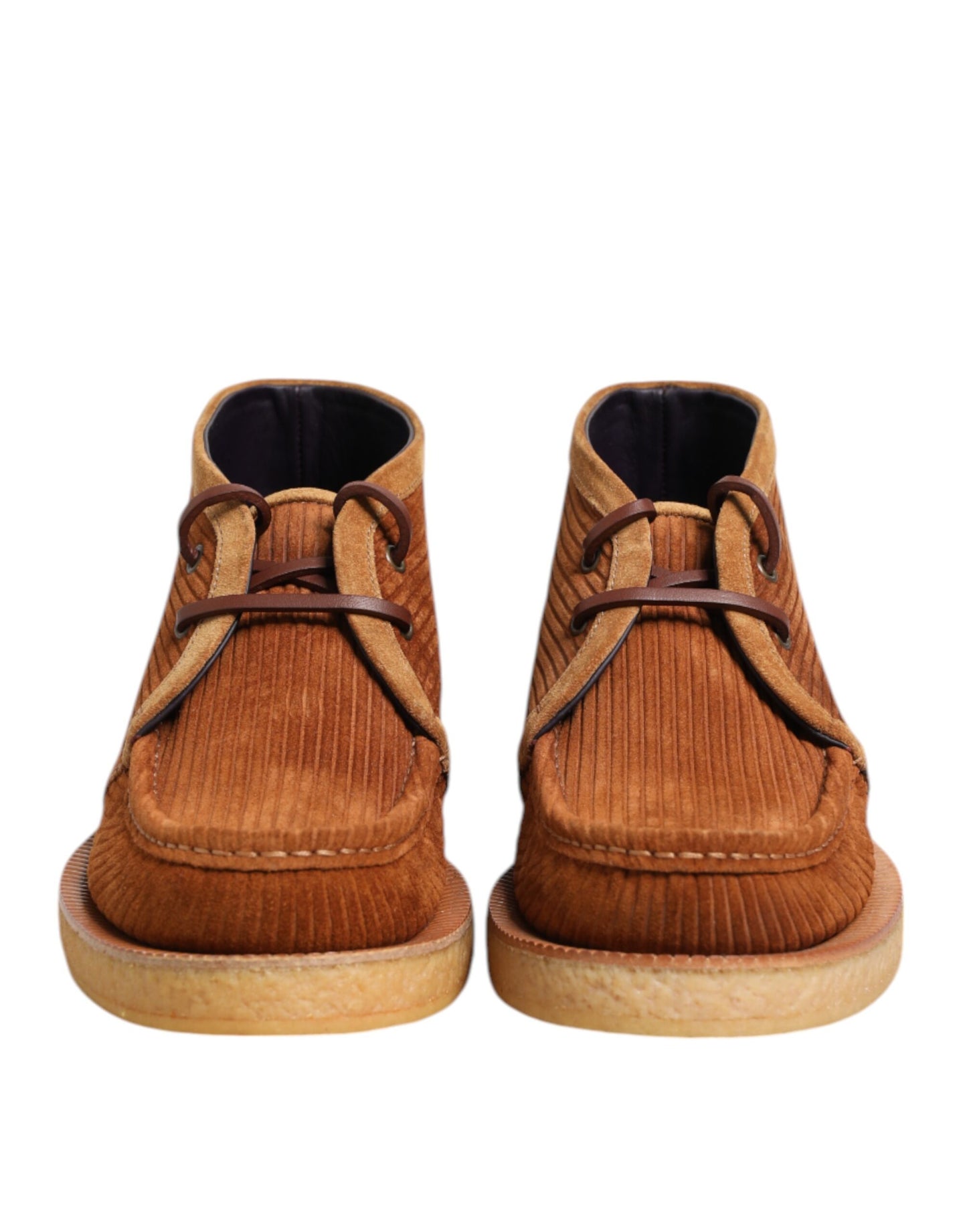 حذاء دولتشي آند غابانا بني من جلد الغزال والنوبوك، حذاء صحراوي قصير للكاحل