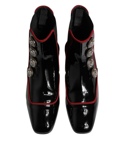 حذاء تشيلسي جاكي أسود بأزرار من دولتشي آند غابانا