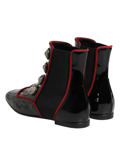 حذاء تشيلسي جاكي أسود بأزرار من دولتشي آند غابانا