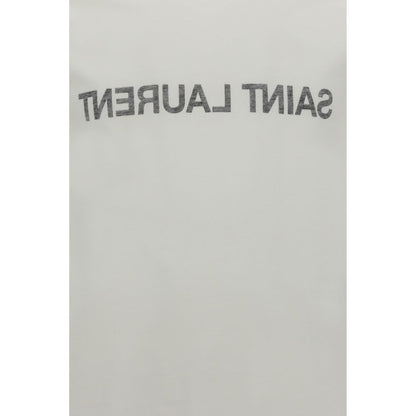 تي شيرت قطني أبيض من سان لوران