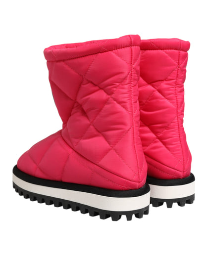 حذاء دولتشي آند غابانا وردي أبيض مبطن من الفيسكوز بطول منتصف الساق