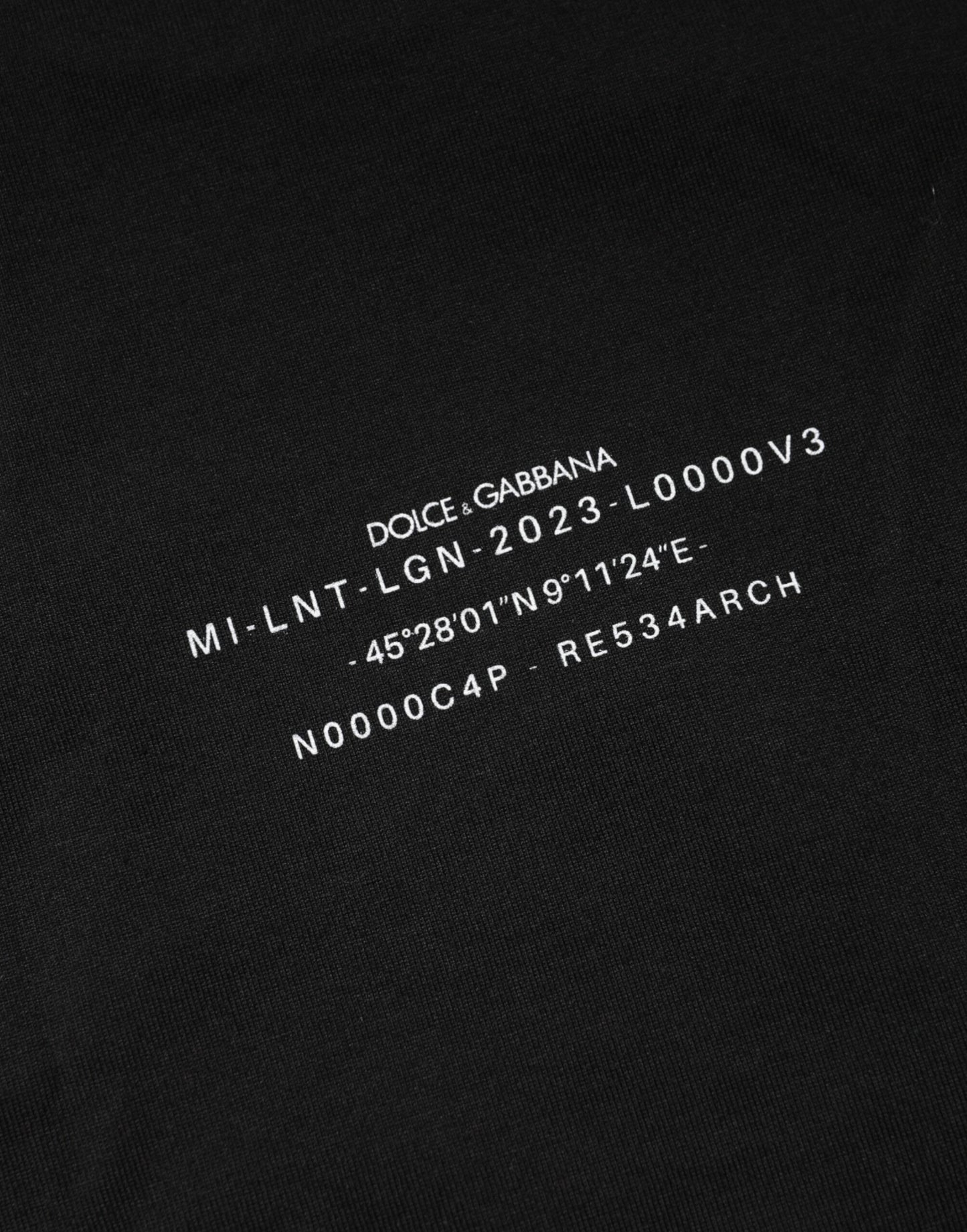 تي شيرت دولتشي آند غابانا أسود من القطن بطبعة DG Vib3 ورقبة دائرية