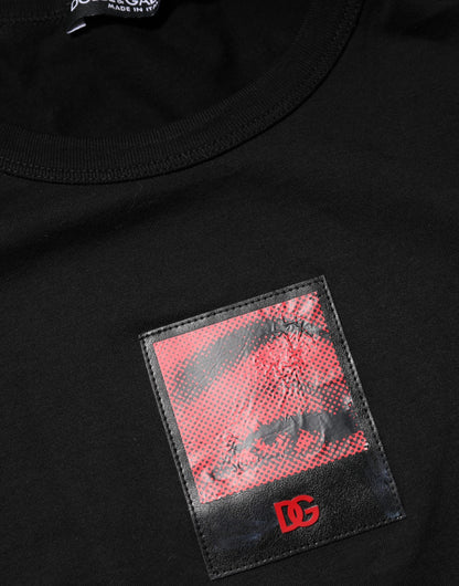 تي شيرت رجالي قطني بطبعة عين سوداء من دولتشي آند غابانا، برقبة دائرية