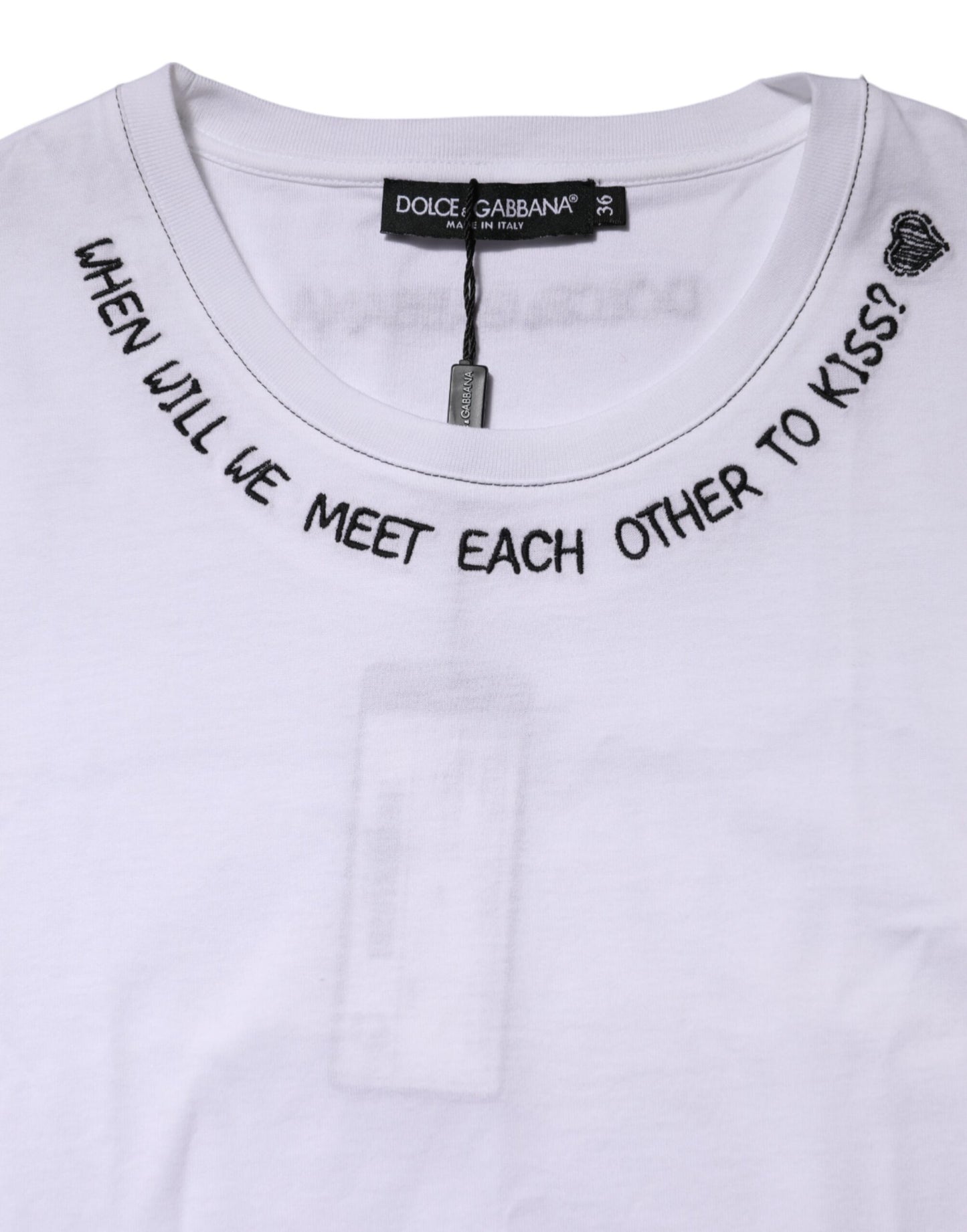 Dolce & Gabbana White Cotton Sleeveless Printed Tank T-shirt