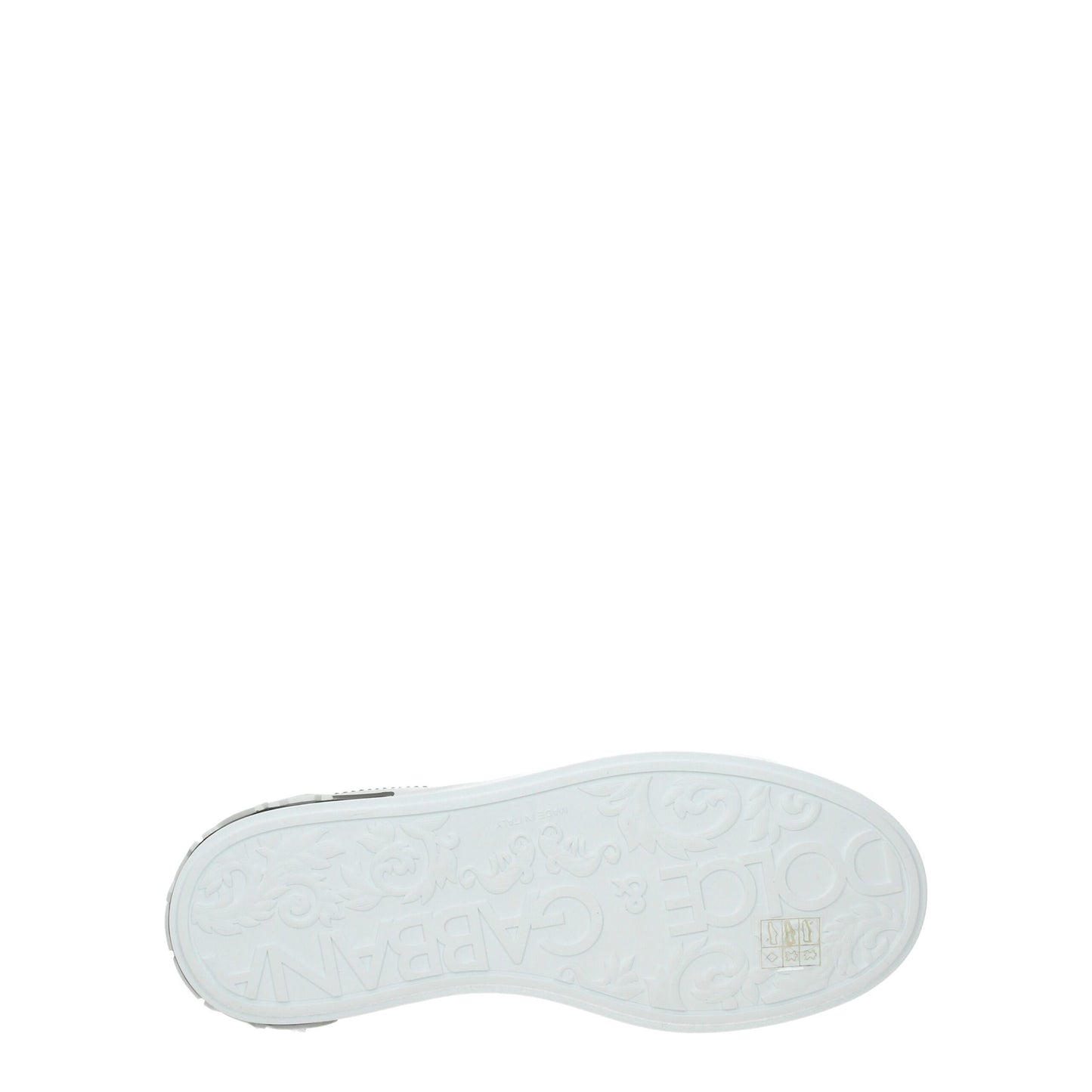 حذاء سنيكرز دولتشي آند غابانا أبيض من الجلد منخفض الرقبة