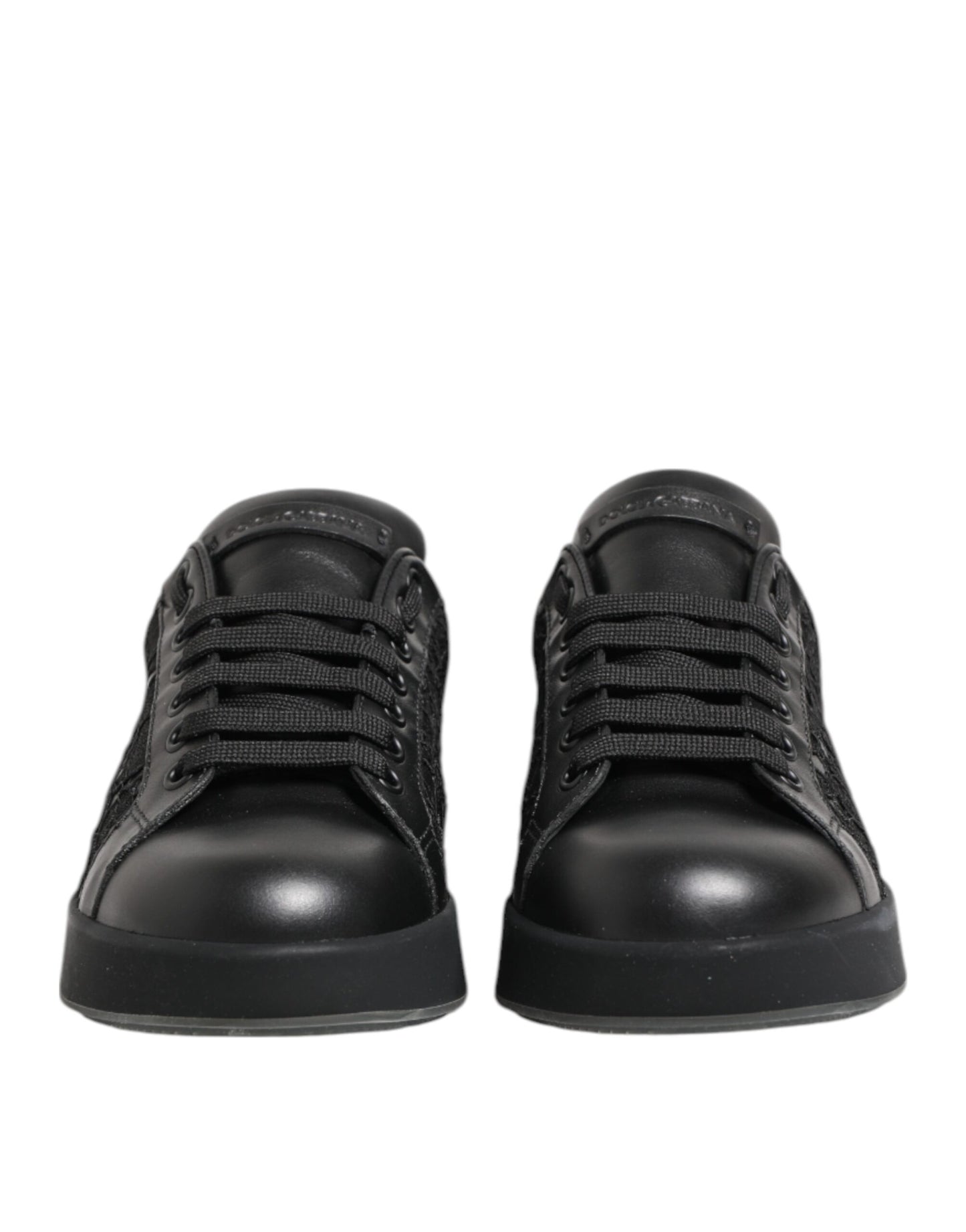 حذاء سنيكرز دولتشي آند غابانا أسود من الدانتيل المزهر منخفض الرقبة