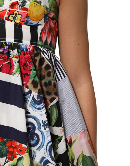 فستان دولتشي آند غابانا ميني من القطن متعدد الألوان