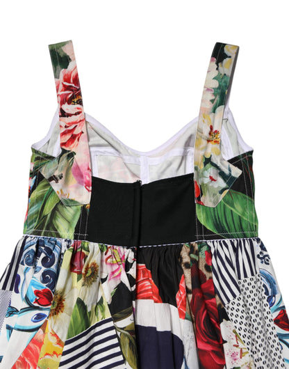 فستان دولتشي آند غابانا ميني من القطن متعدد الألوان