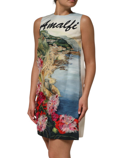 فستان قصير متعدد الألوان مزين بالكريستال من دولتشي آند غابانا