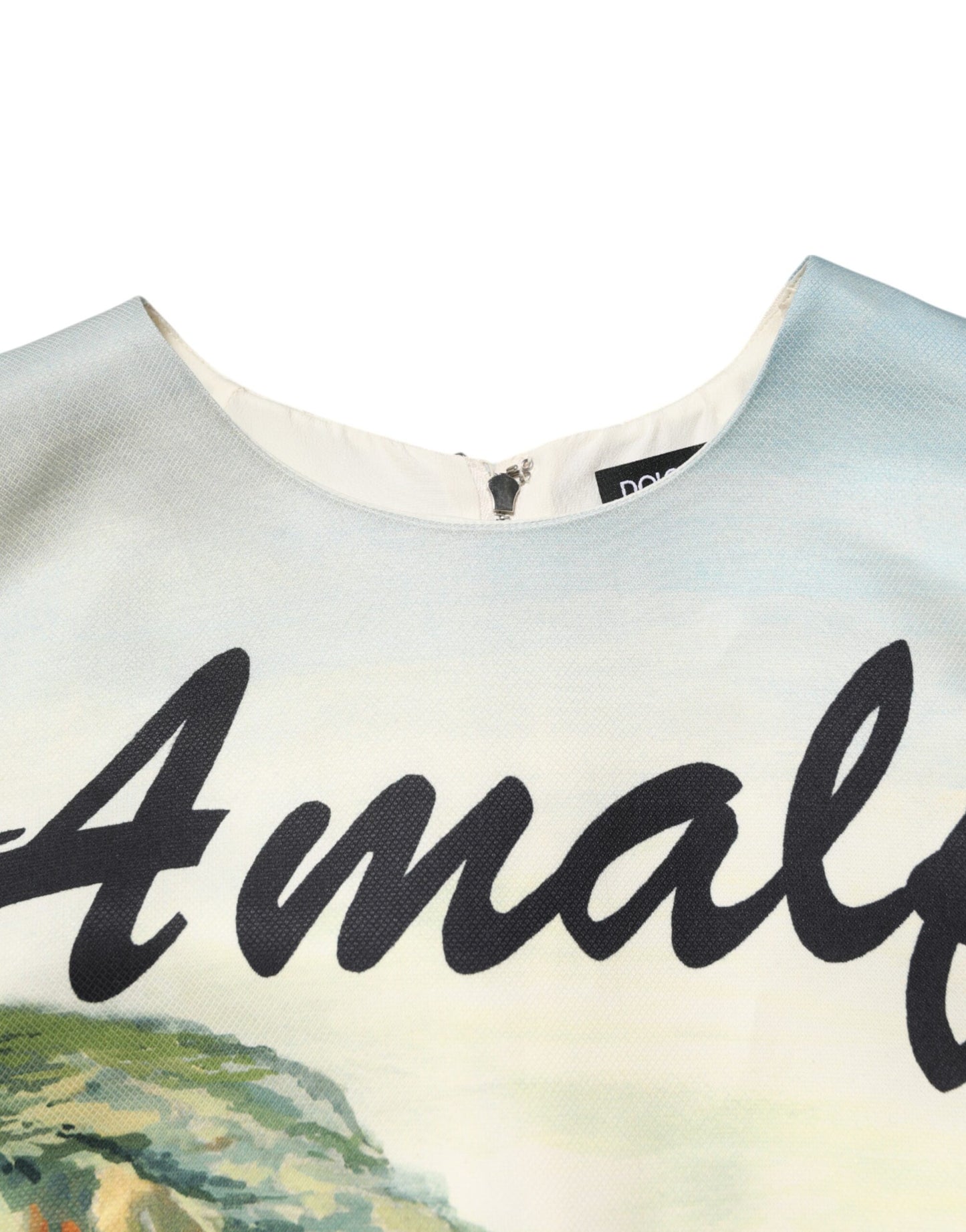 فستان قصير متعدد الألوان مزين بالكريستال من دولتشي آند غابانا