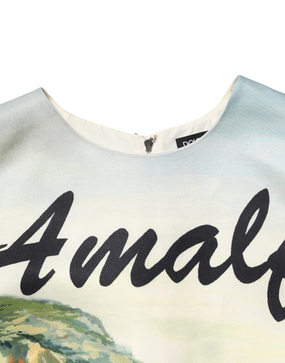 فستان قصير متعدد الألوان مزين بالكريستال من دولتشي آند غابانا