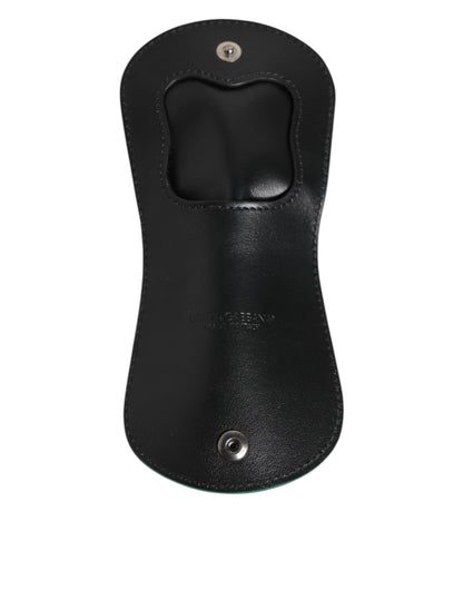 محفظة دولتشي آند غابانا الخضراء المصنوعة من الجلد الغريب مع حامل واقي ذكري